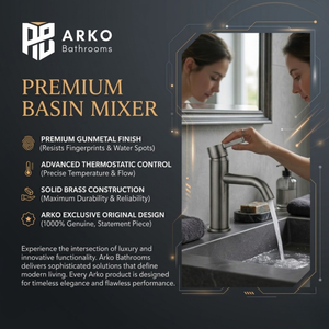 Arlo Round Basin Mixer Tap Gunmetal