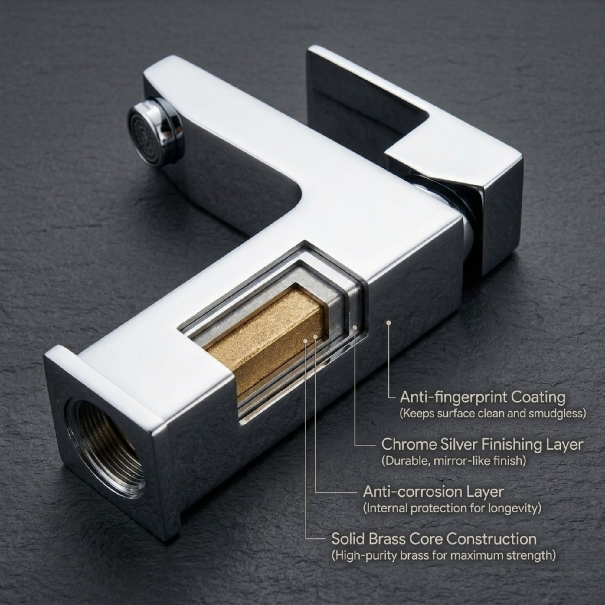 Verda Square Basin Mixer Tap