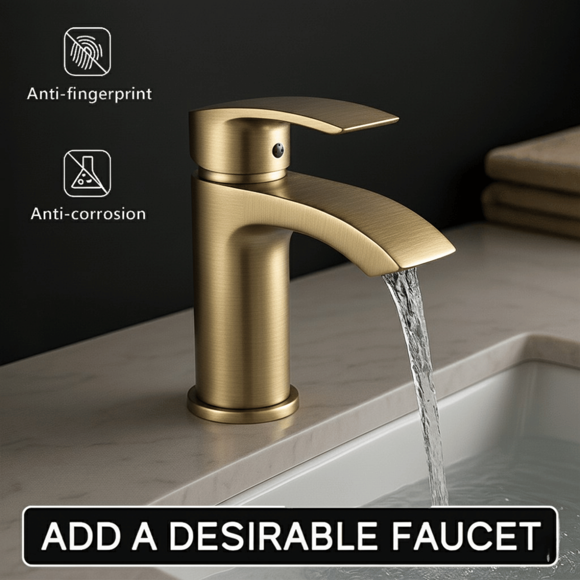 Arko Capri Bath and Basin Mixer Tap with Bath Waste Set - Brass