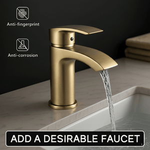 Arko Capri Bath and Basin Mixer Tap with Bath Waste Set - Brass