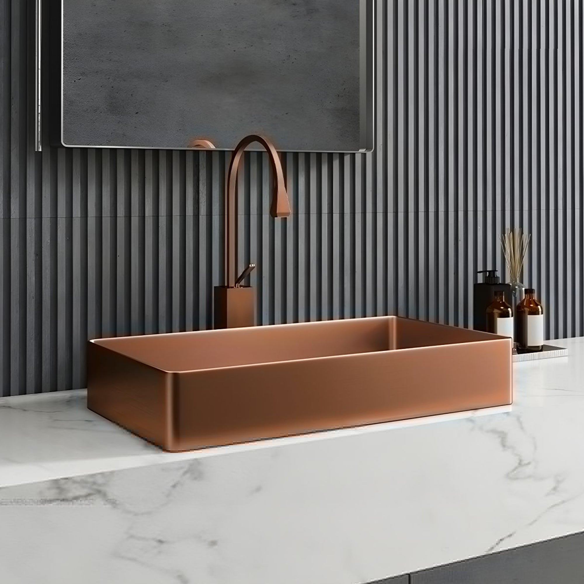 Countertop Basin, 526x346x120mm Stainless Steel – Gunmetal