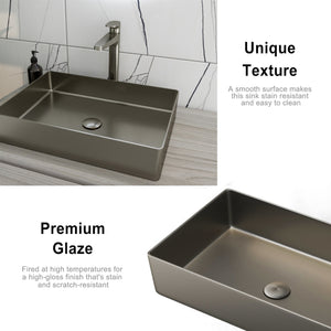 Countertop Basin, 526x346x120mm, Stainless Steel – Bronze