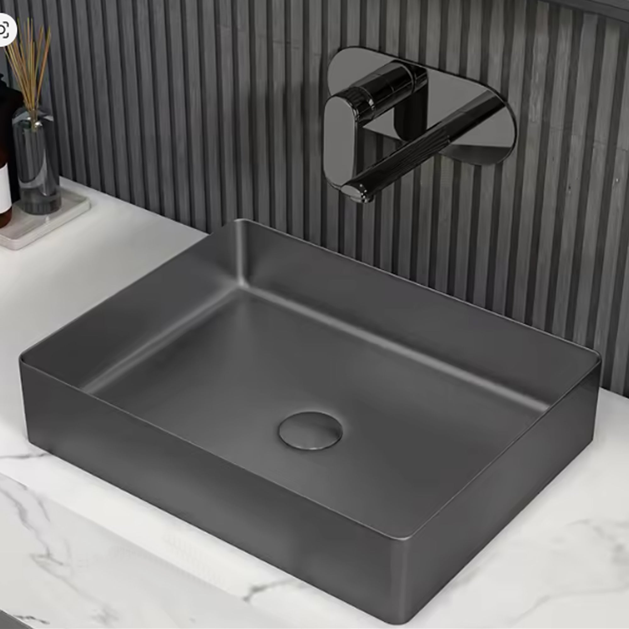 Countertop Basin – 526x346x120mm Stainless Steel – Black