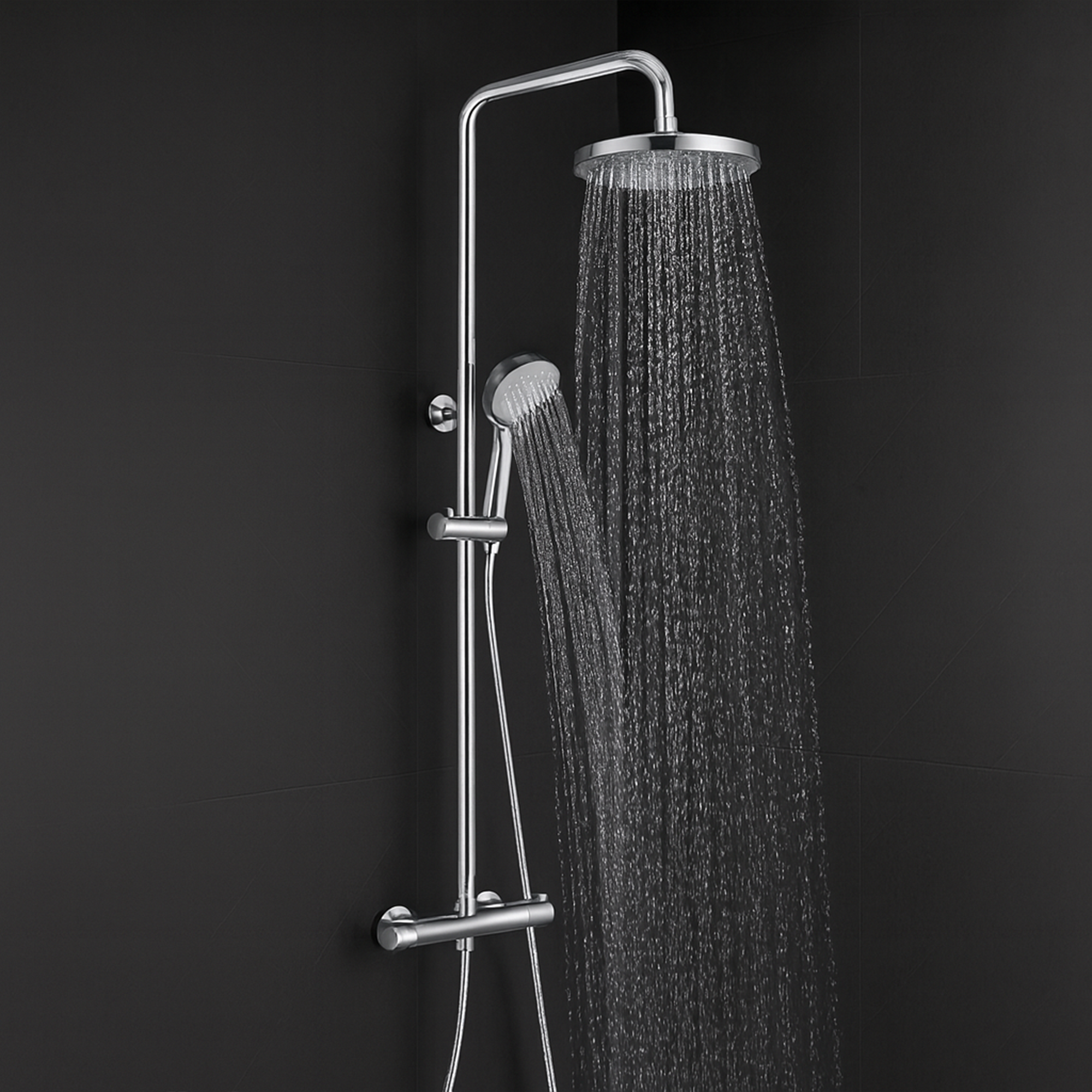 ARKO Capri Basin Mixer Tap, Bath Filler & Thermostatic Mixer Shower Set with Bath Waste – Chrome