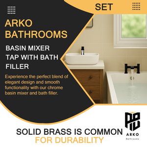 ARKO Capri Bath Tap and Basin Mixer Tap Set - Black