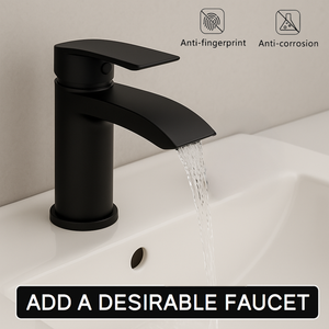 Arko Capri Basin Mixer Tap & Bath Shower Set with Bath Waste – Black