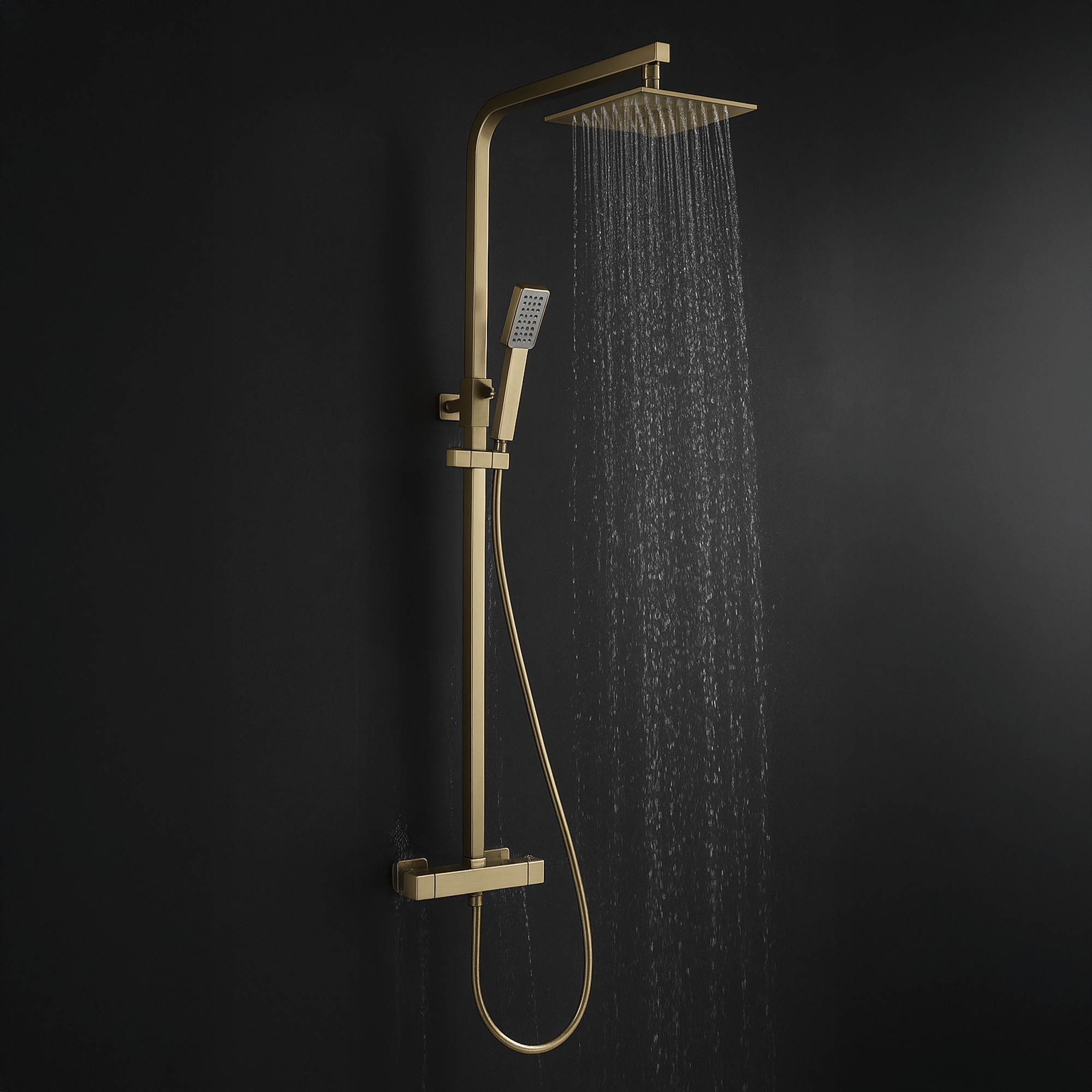 ARKO Vista Basin Mixer Tap, Bath Filler & Thermostatic Mixer Shower Set with Bath Waste – Brass