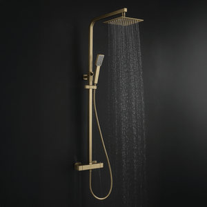 ARKO Vista Basin Mixer Tap, Bath Filler & Thermostatic Mixer Shower Set with Bath Waste – Brass