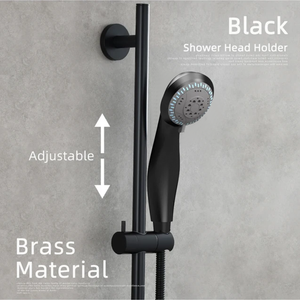 Arko Thermostatic Shower Mixer with Adjustable Riser Kit Exposed Round Shower – Black