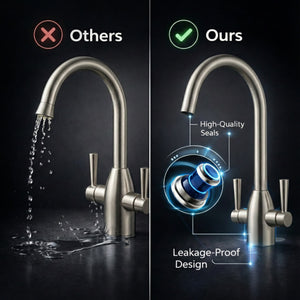 Arko Marlo Mono Mixer Kitchen Tap with Dual Lever & Swivel Spout - Brushed Nickel