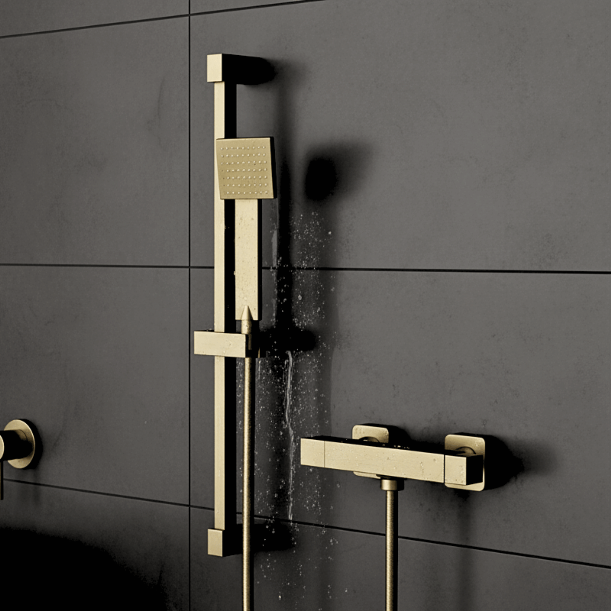 ARKO Waterfall Basin Mixer Tap, Bath Filler & Handheld Shower Set with Bath Waste – Brass