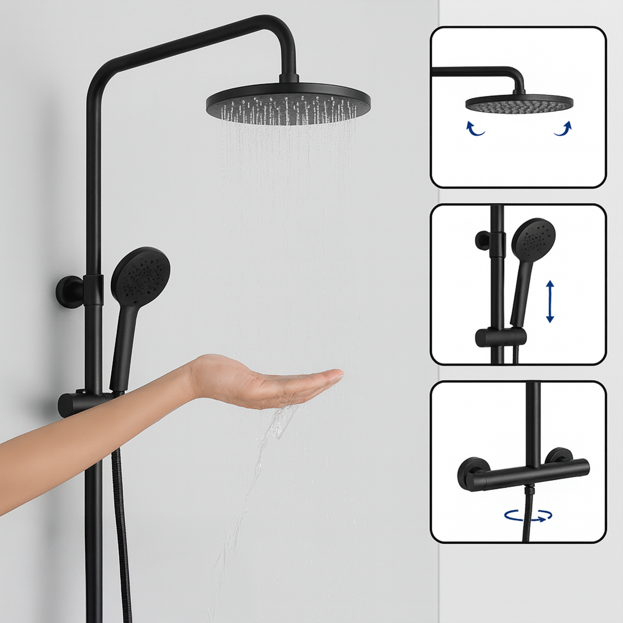 ARKO Capri Bath Filler & Mixer Shower Set - Black