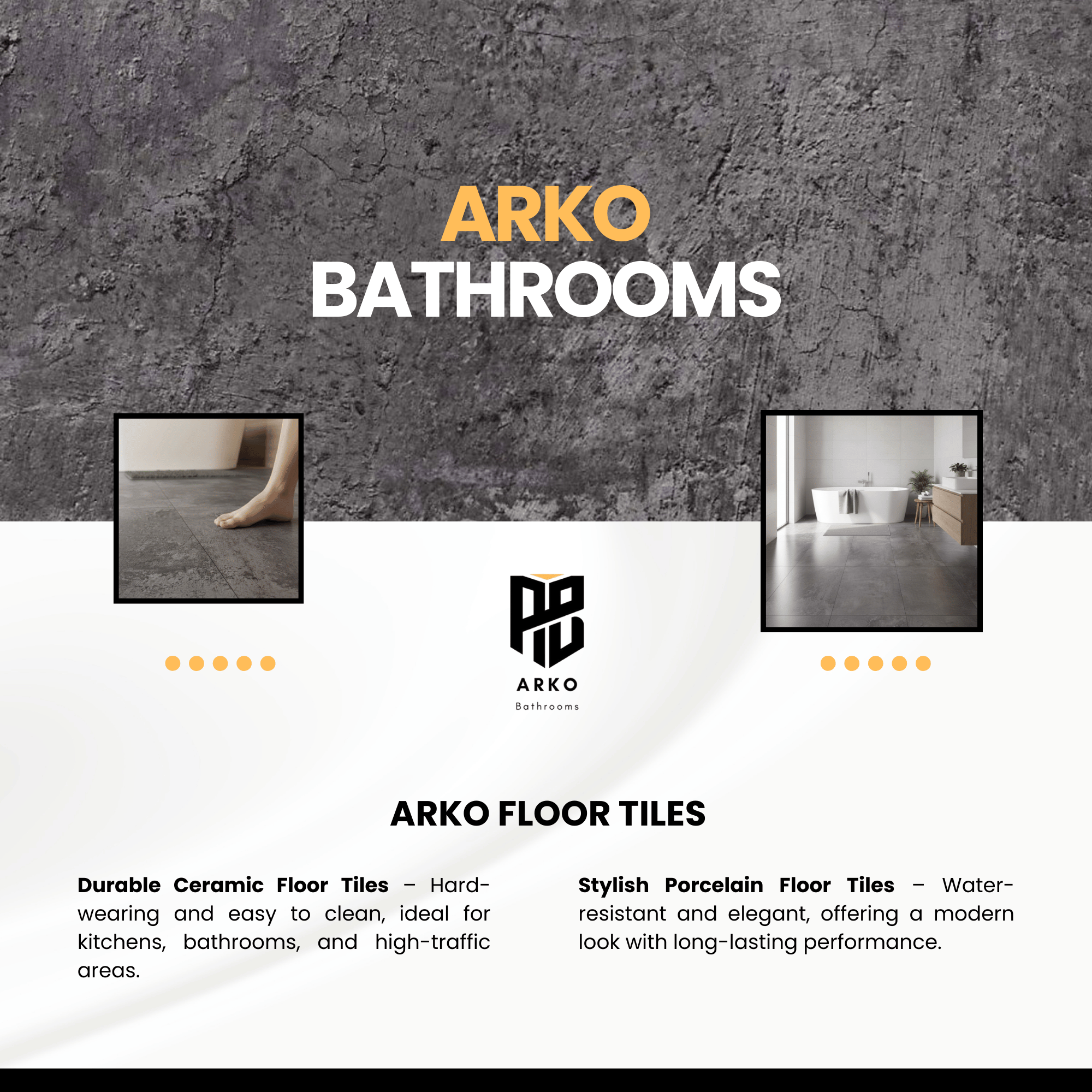 ARKO SPC Vinyl Click Flooring – Anthracite Marble, 1.86m² Pack, 5.35mm Thick, 0.55mm Wear Layer