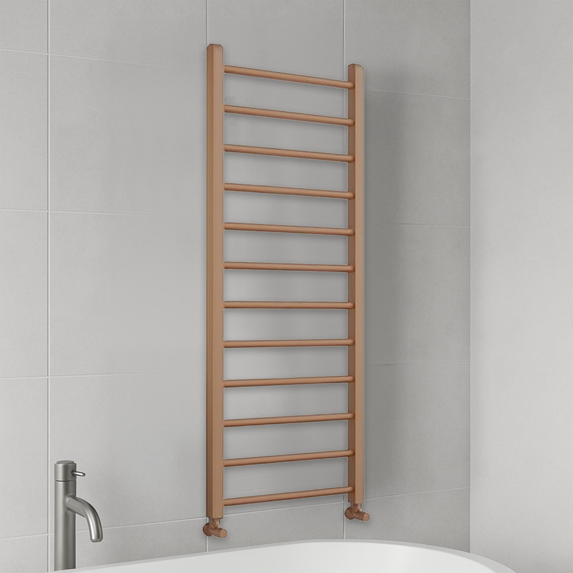 Arko Heated Towel Rail –Bronze– 500 x 1200mm – Straight Bars
