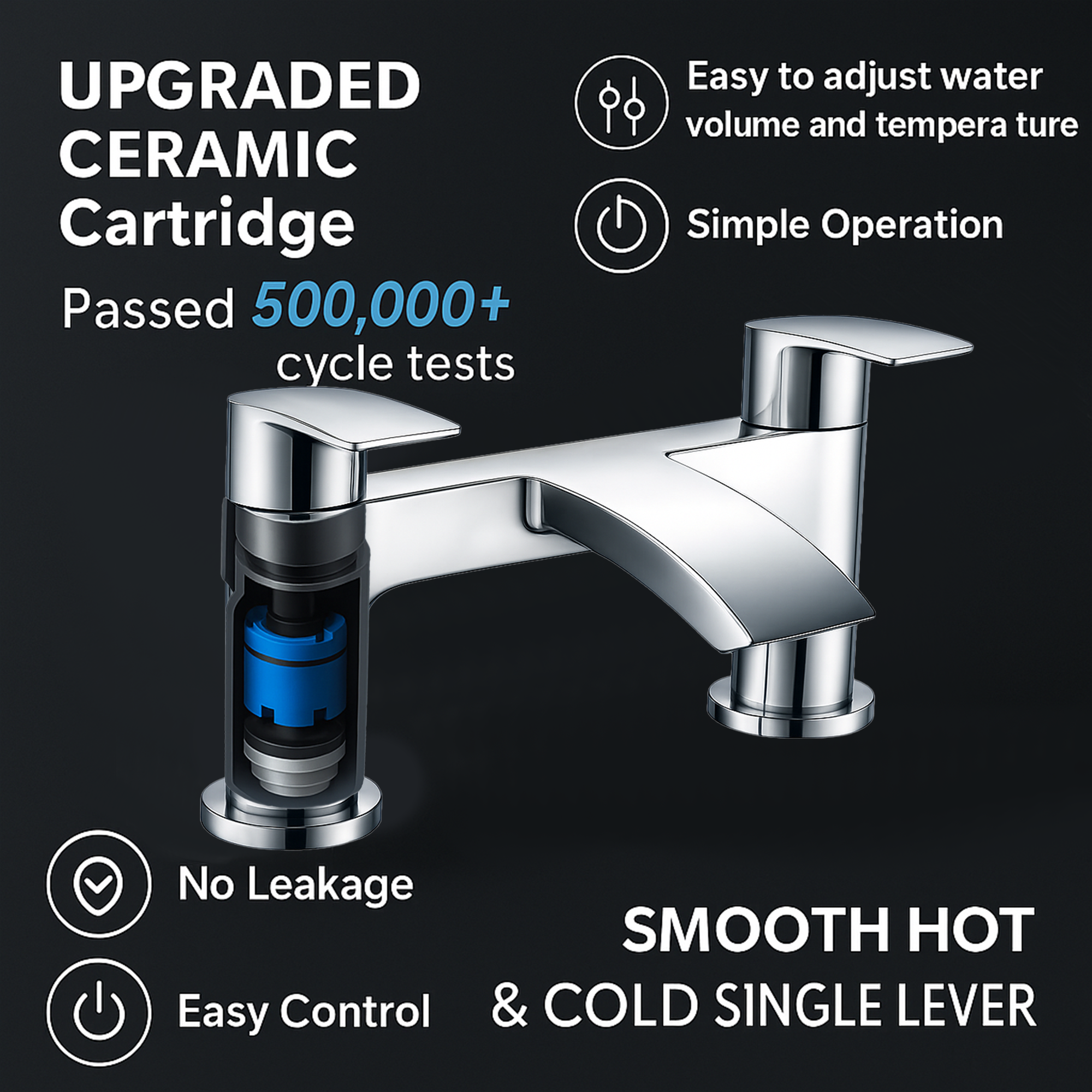 ARKO Capri Bath Filler & Mixer Shower Set - Chrome