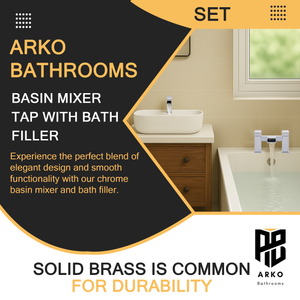 ARKO Waterfall Bath & Basin Mixer Tap Set – Chrome