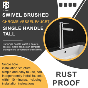 Premium Tall Chrome Basin Mixer Tap – Sleek Round Design