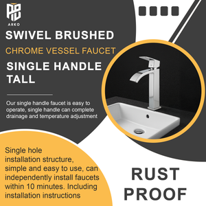 Vista Tall Basin Mixer Tap High Rise – Chrome Finish