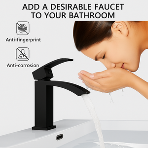 Arko Vista Bath and Basin Mixer Tap with Bath Waste Set - Black