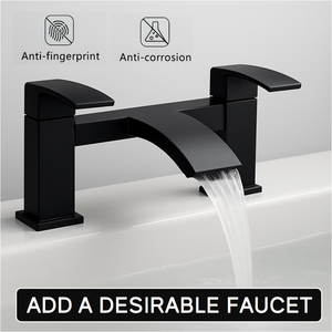 ARKO Vista Bath Tap and Basin Mixer Tap Set - Black