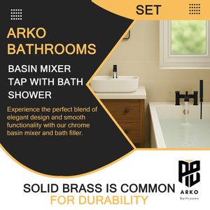 ARKO Vista Bath Shower & Basin Mixer Tap Set – Black