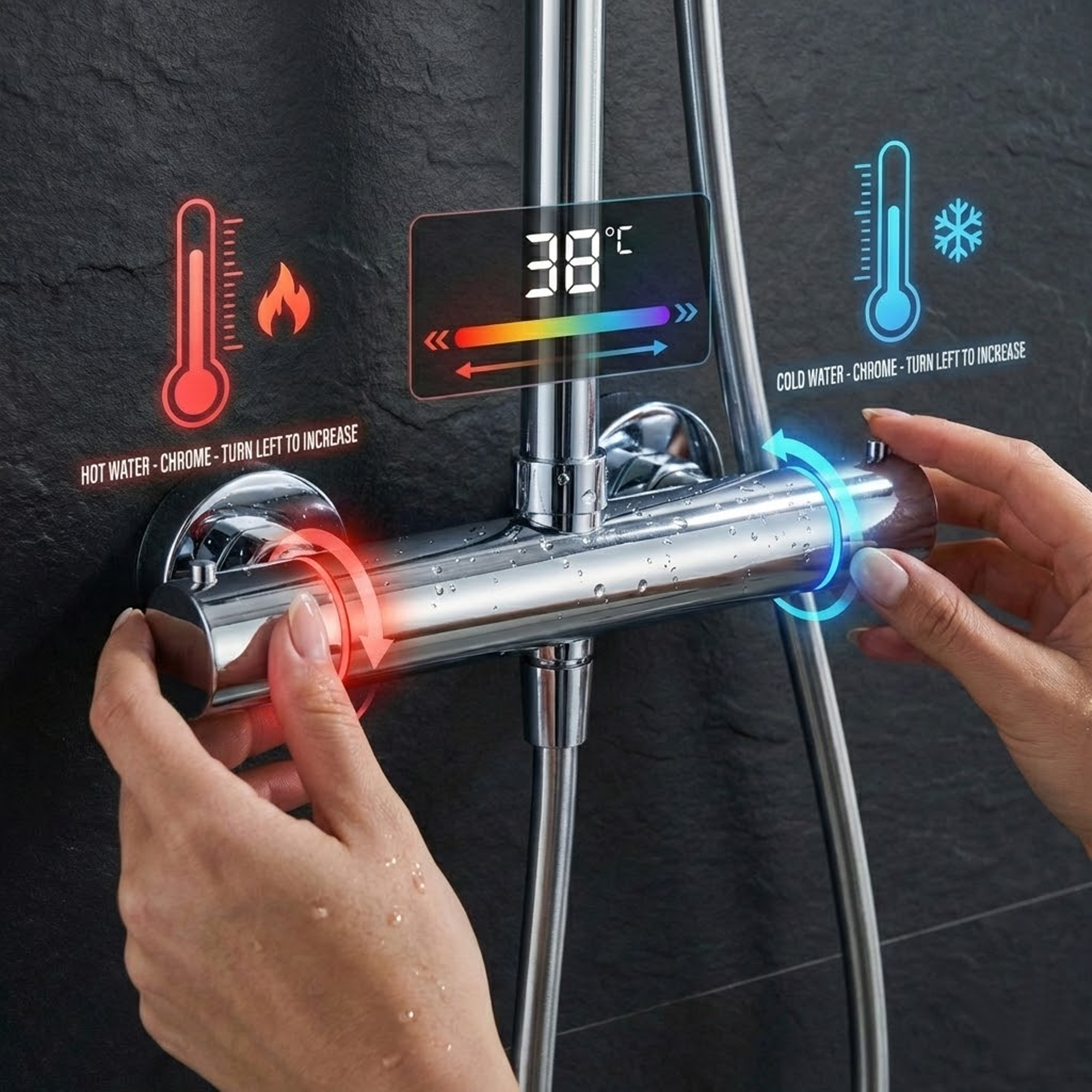 ARKO Capri Bath Filler & Mixer Shower Set - Chrome
