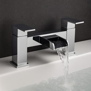 Arko Waterfall Bath and Basin Mixer Tap with Bath Waste Set -Chrome