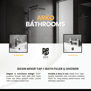 ARKO Verda Bath Filler & Mixer Shower Set – Chrome