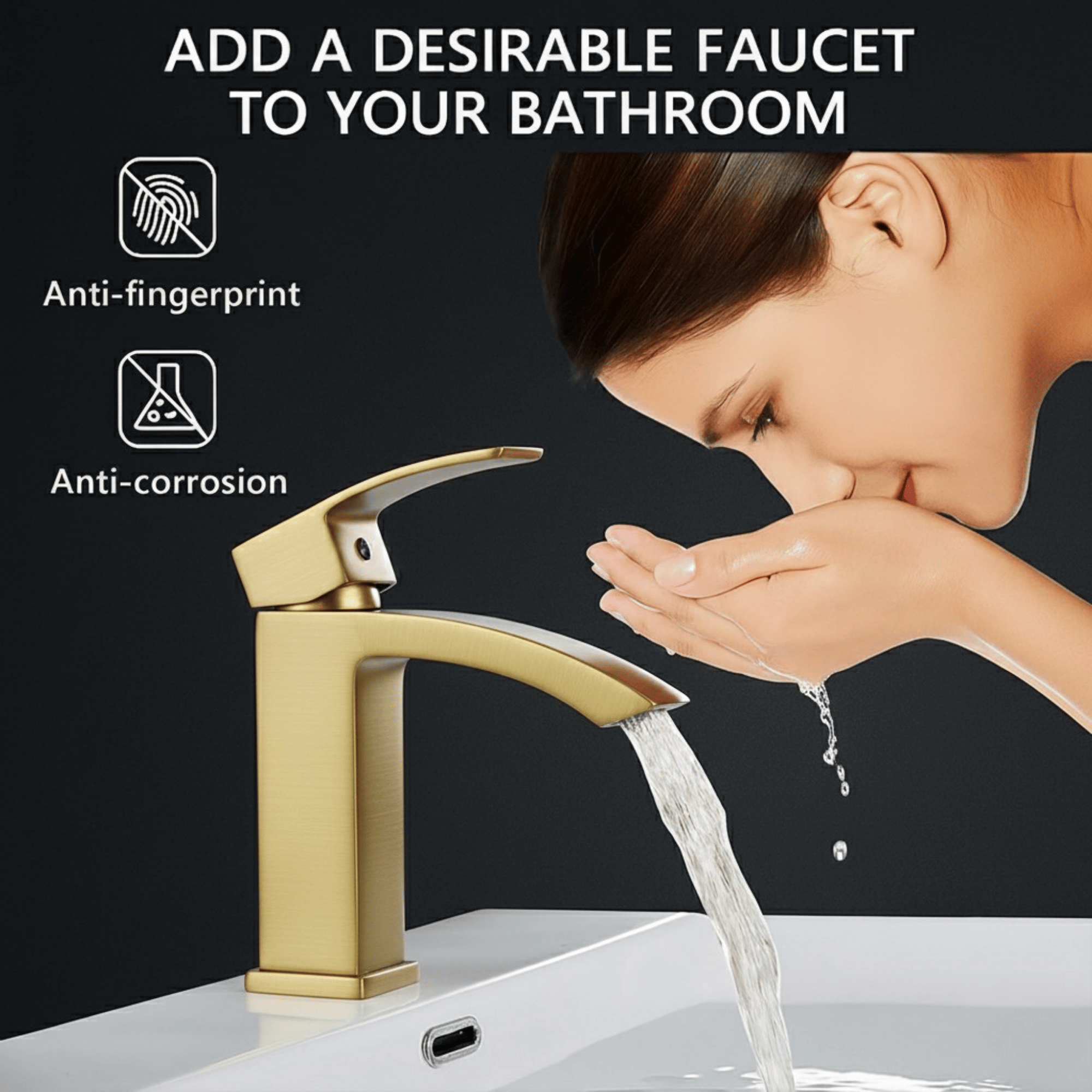 Arko Vista Bath and Basin Mixer Tap with Bath Waste Set - Brass
