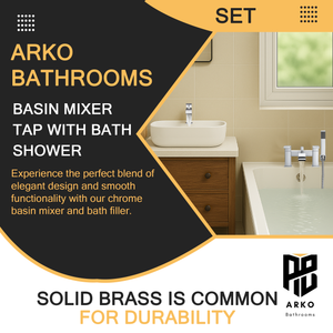 ARKO Vista Bath Shower & Basin Mixer Tap Set – Chrome