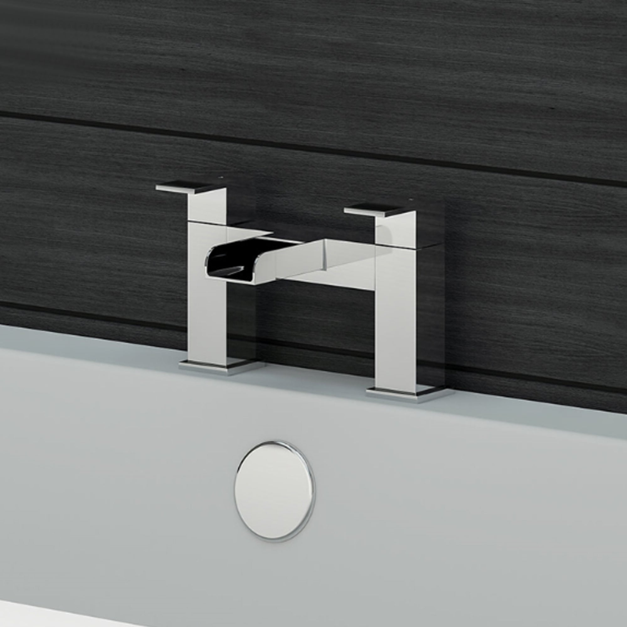 Waterfall Modern Bath Filler Taps – Chrome