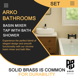 ARKO Capri Bath Shower & Basin Mixer Tap Set – Black