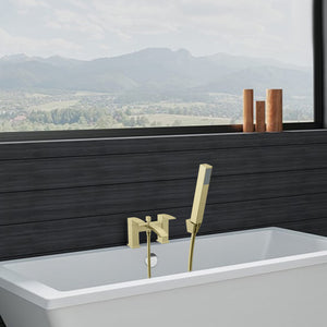 Vista Modern Bath Shower Mixer with Shower Kit – Brushed Brass