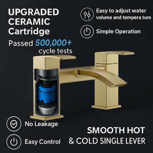 ARKO Vista Bath Filler & Mixer Shower Set – Brass