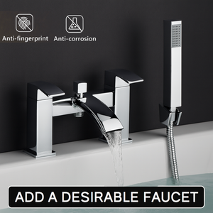 Arko Vista Basin Mixer Tap & Bath Shower Set with Bath Waste – Chrome