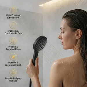 ARKO Bathroom Round Thermostatic Mixer Shower with Riser Rail, Shower Waste & Twin head - Chrome