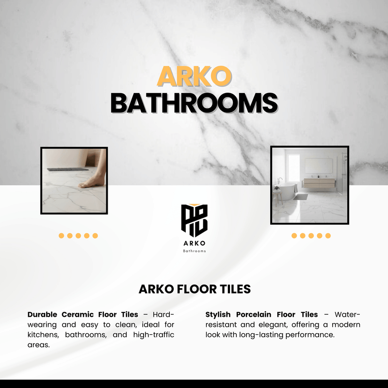 ARKO SPC Vinyl Click Flooring – Carrara Matt White Marble, 1.86m² Pack, 5.35mm Thick, 0.55mm Wear Layer