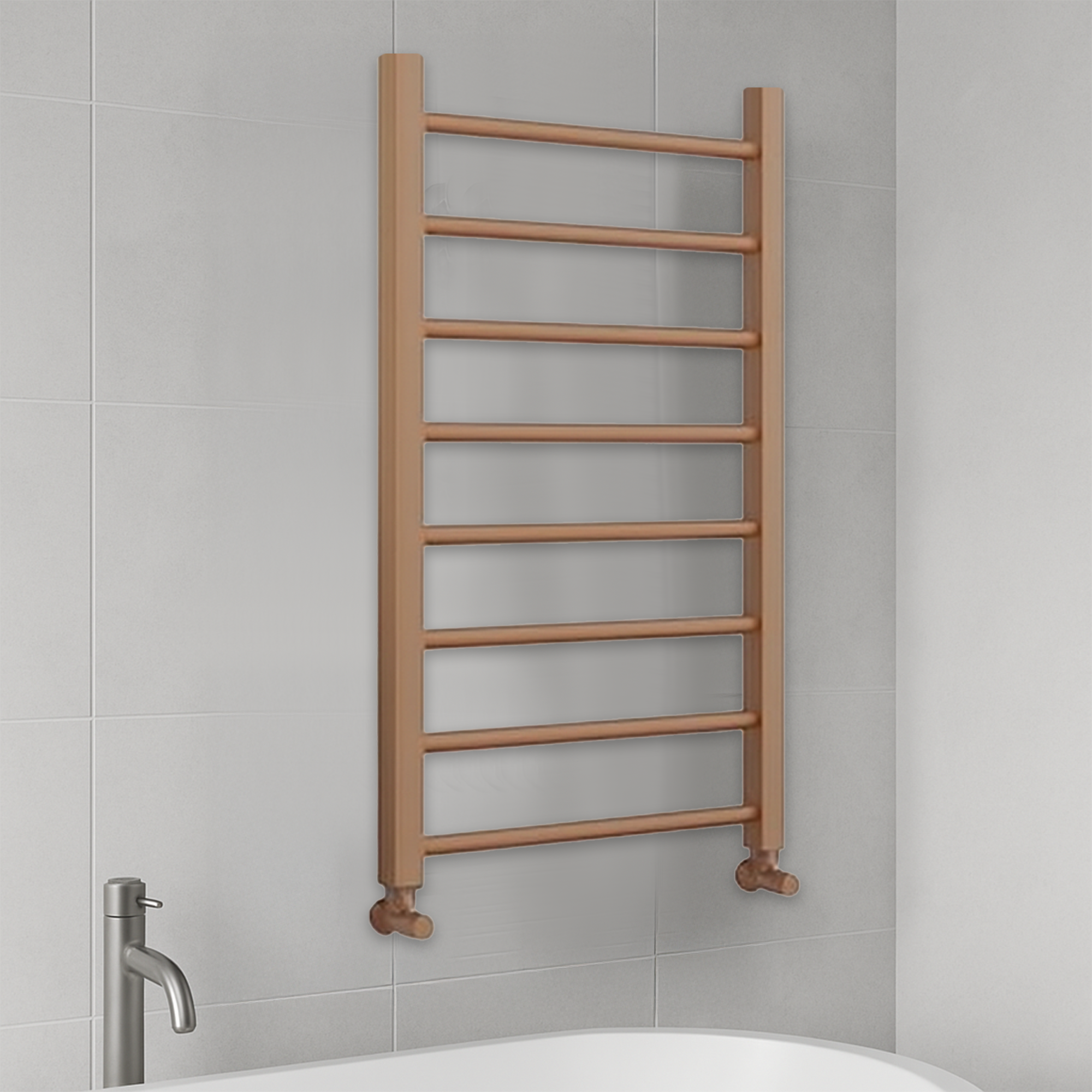Arko Heated Towel Rail –Bronze– 500 x 800mm – Straight Bars