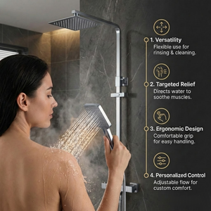 Arko Modern Square Thermostatic Shower  with Filler – Chrome