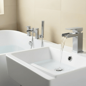 ARKO Waterfall Bath Shower & Basin Mixer Tap Set – Chrome