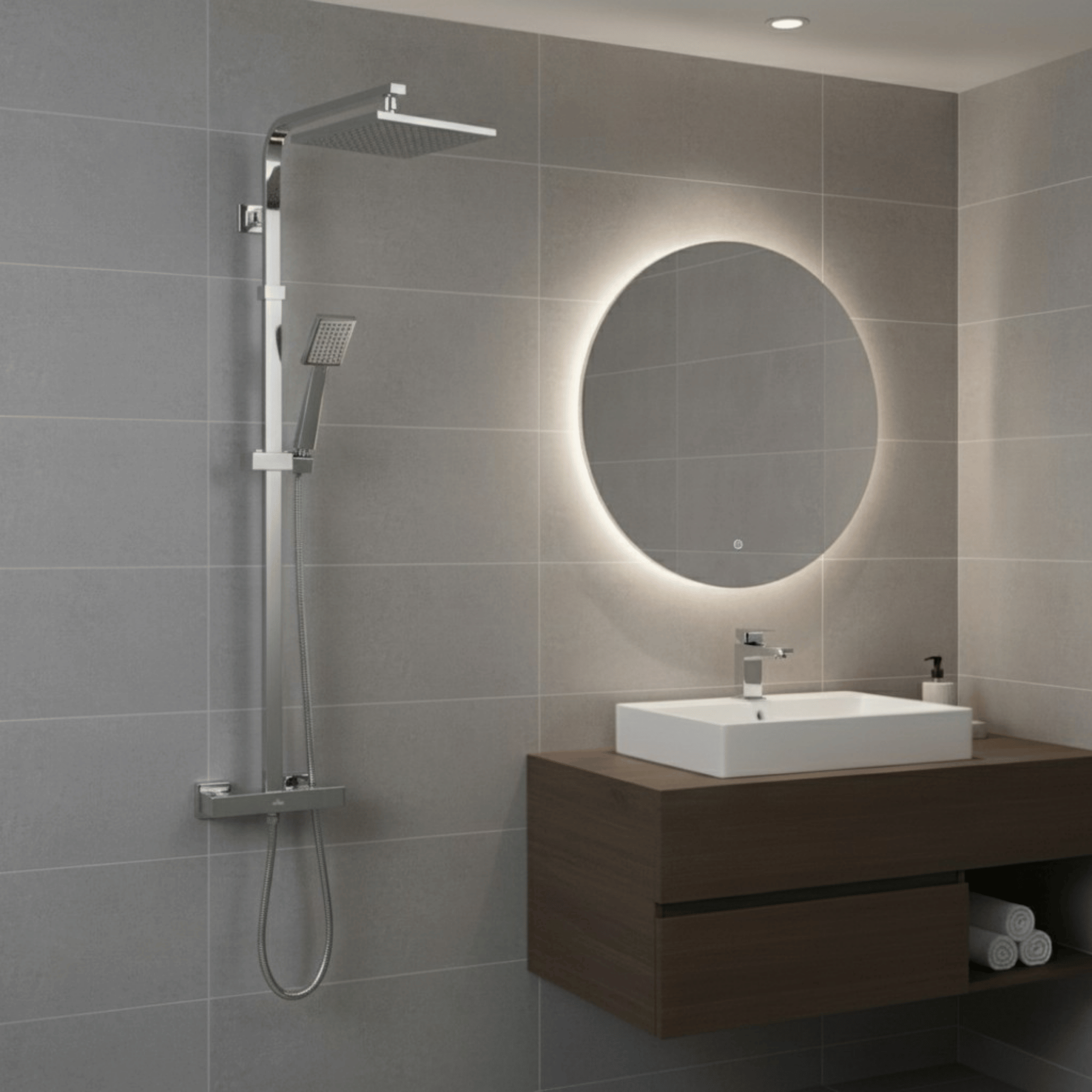 Arko Bathroom Verda Mixer Shower & Basin Mixer Tap Sets with Bath Shower Waste – Chrome