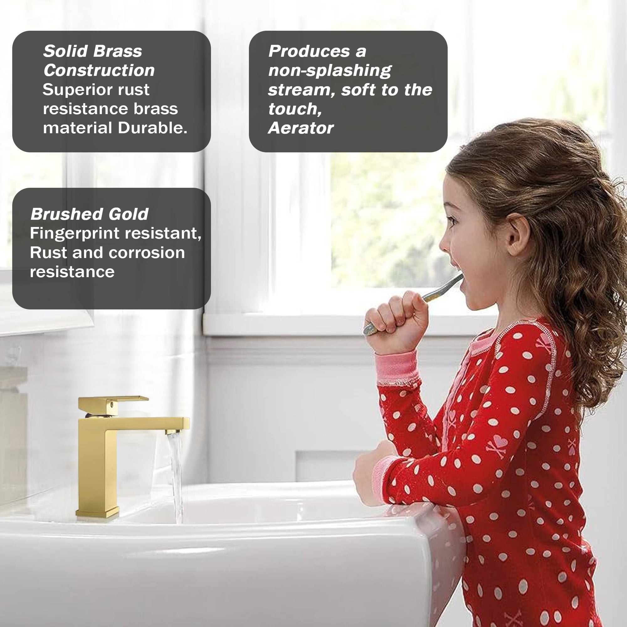 Verda Basin Mixer Tap Brushed Brass
