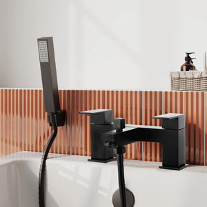 Verda Modern Bath Shower Mixer with Shower Kit – Black