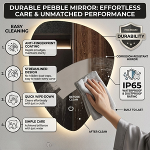 Arko Bathroom Teardrop LED Mirror with Lights 500x700mm - Wall Mounted Vanity Mirror -Bathroom mirror Illuminated LED mirror