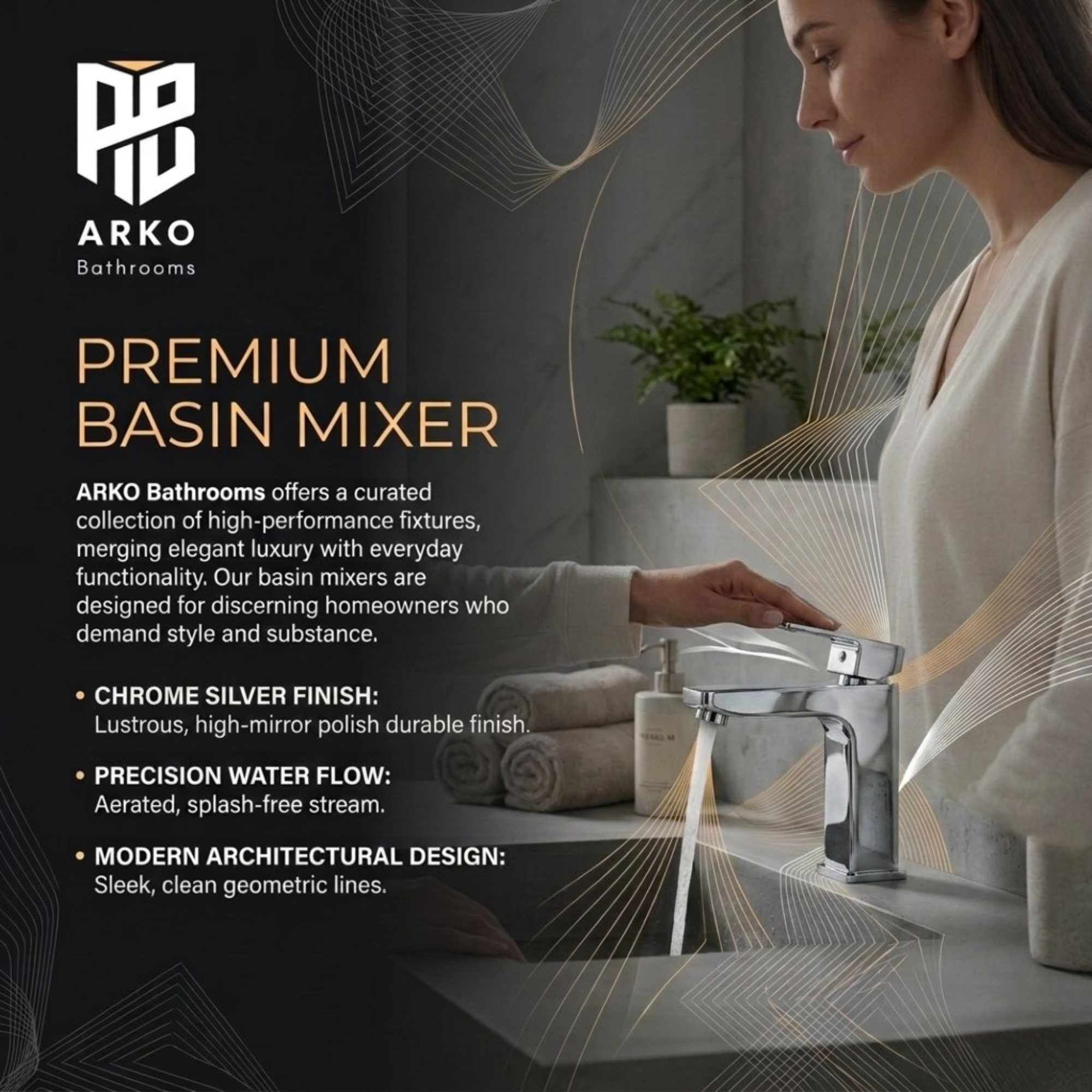 Verda Square Basin Mixer Tap