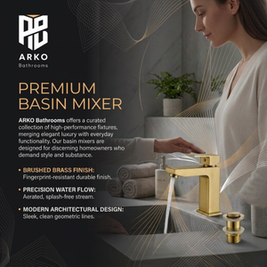 Verda Basin Mixer Tap Brushed Brass
