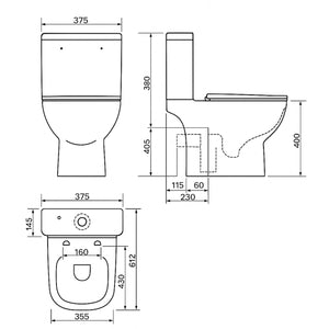Arko Vista Complete Bathroom Suite -  Brass