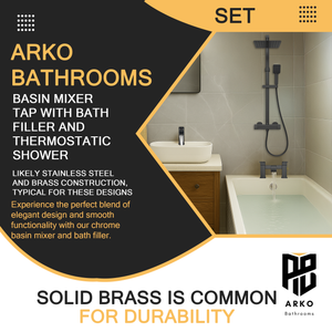 ARKO Vista Bath Filler & Mixer Shower Set – Black