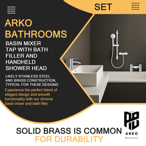 ARKO Capri Bath Filler & Hand Shower Set – Chrome