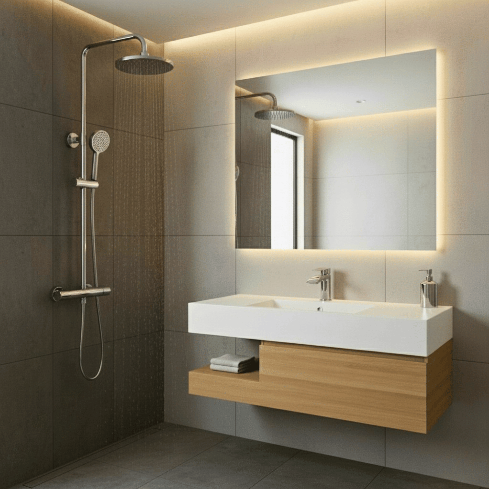 Arko Bathroom Capri Mixer Shower & Basin Mixer Tap Sets with Bath Shower Waste – Chrome